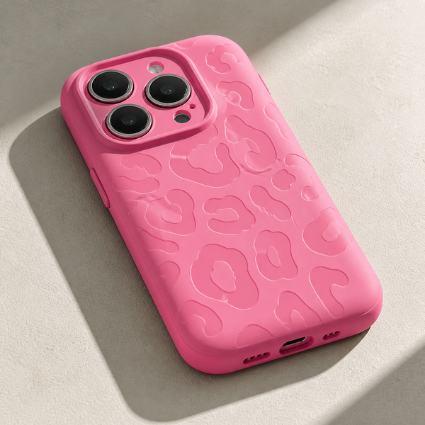 Cover leopardata rosa in rilievo