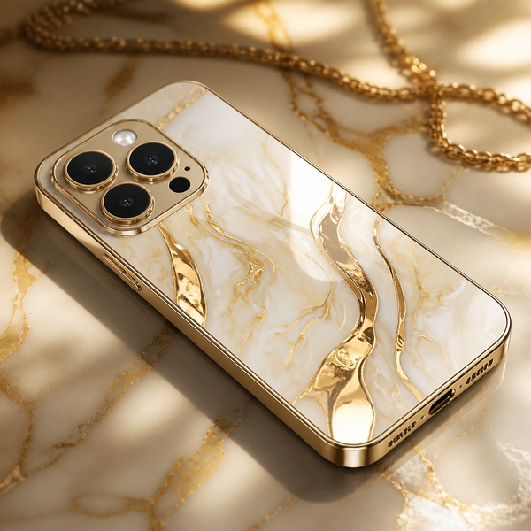 Cover marmo bianco con venature dorate