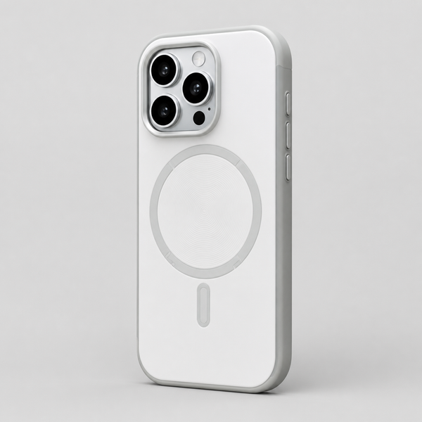 Cover soft touch bianca con anello MagSafe