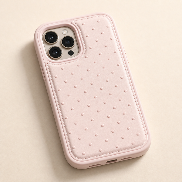Cover a pois in rilievo rosa