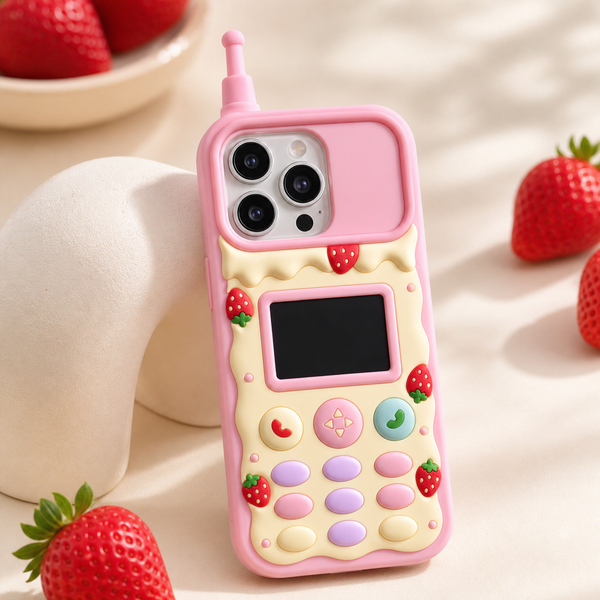 Cover a forma di cellulare retrò rosa