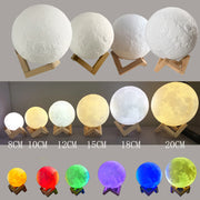 3D Moon Lamp — Color-Changing LED Night Light with Touch Control | USB Rechargeable