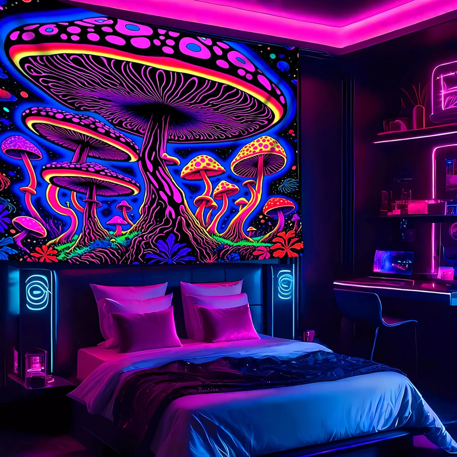 Psychedelic Mushroom Tapestry