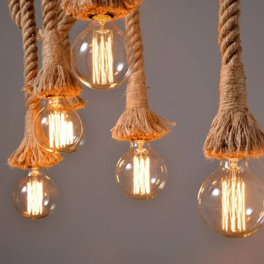 Vintage Hemp Rope Pendant Light