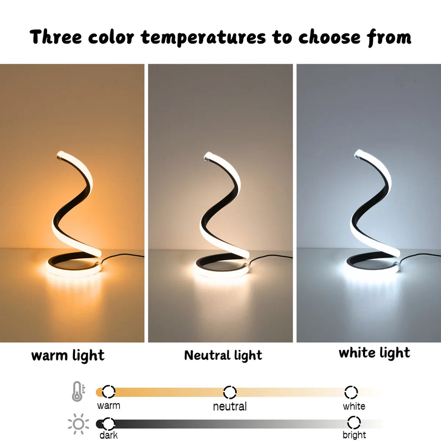 Modern Spiral LED Desk Lamp