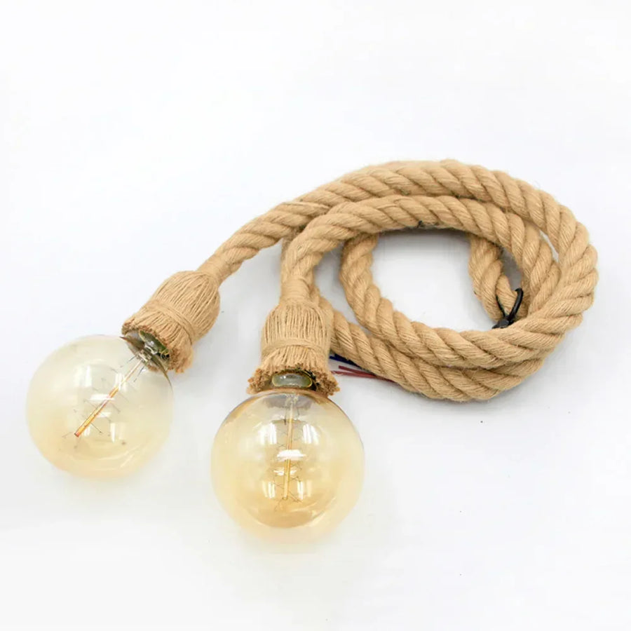 Vintage Hemp Rope Pendant Light
