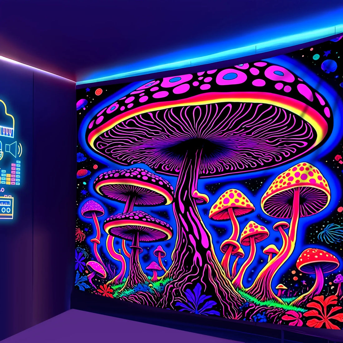 Psychedelic Mushroom Tapestry