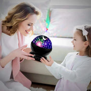Rotating Galaxy Projector — Star & Moon LED Night Light for Bedroom Ambiance