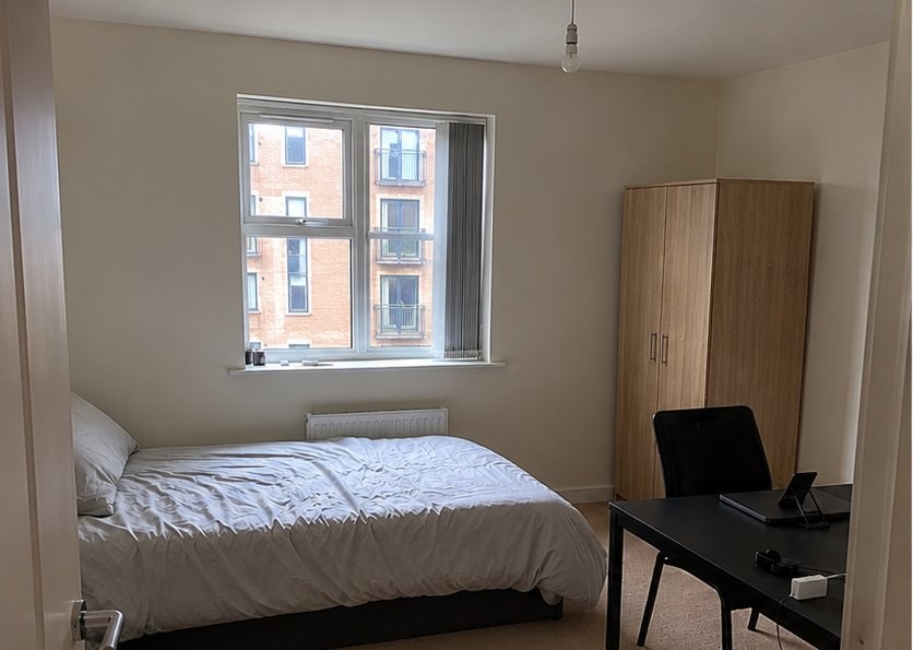 Plain bedroom before ComfyAF transformation — pink LED room